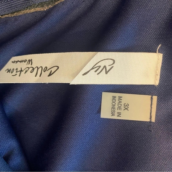 Navy blue dress women’s size 3x plus size lace overlay wedding cocktail - Picture 4 of 4